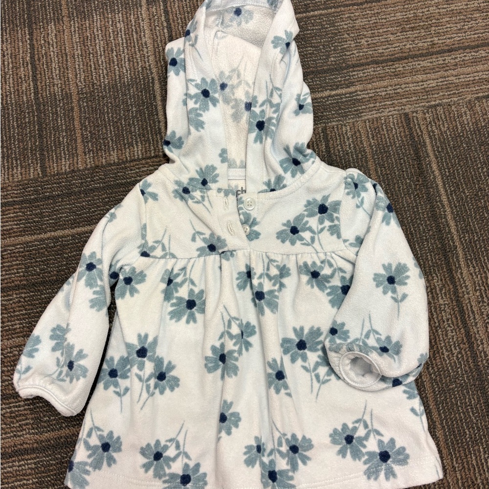 Carter's Blue Floral Baby Fleece Sweater